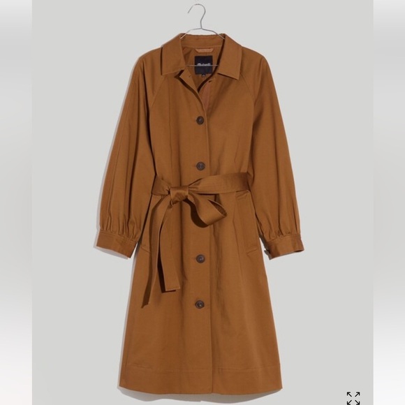 Madewell Jackets & Blazers - NWOT! Madewell Montrose Belted Trench Coat with Bubble Sleeves - Brown